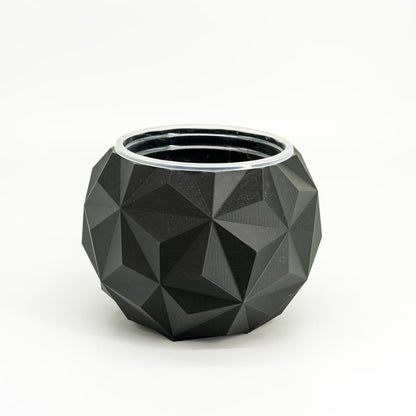 4in Geodesic Self-Watering Pot in Black - Miyagi's Garden