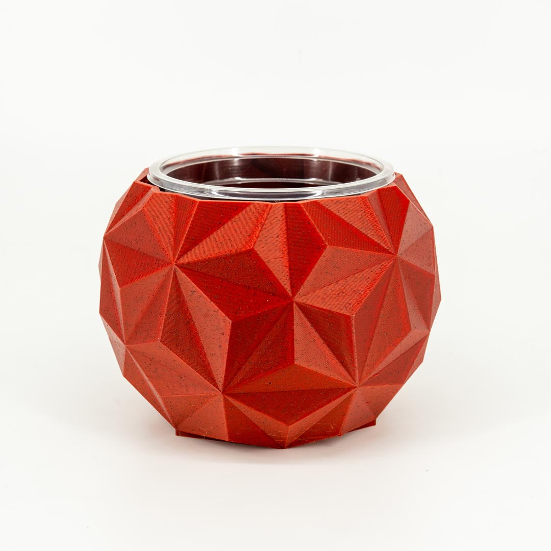 4in Geodesic Self-Watering Pot in Brick Marble - Miyagi's Garden