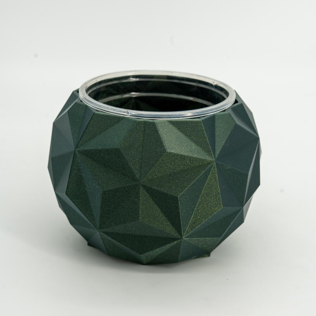 4in Geodesic Self-Watering Pot in Galaxy Green - Miyagi's Garden