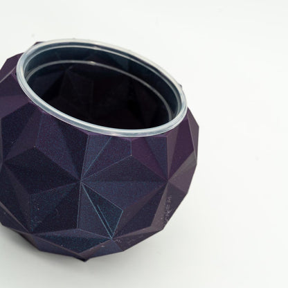 Close Up of 4in Geodesic Self-Watering Pot in Galaxy Purple - Miyagi's Garden