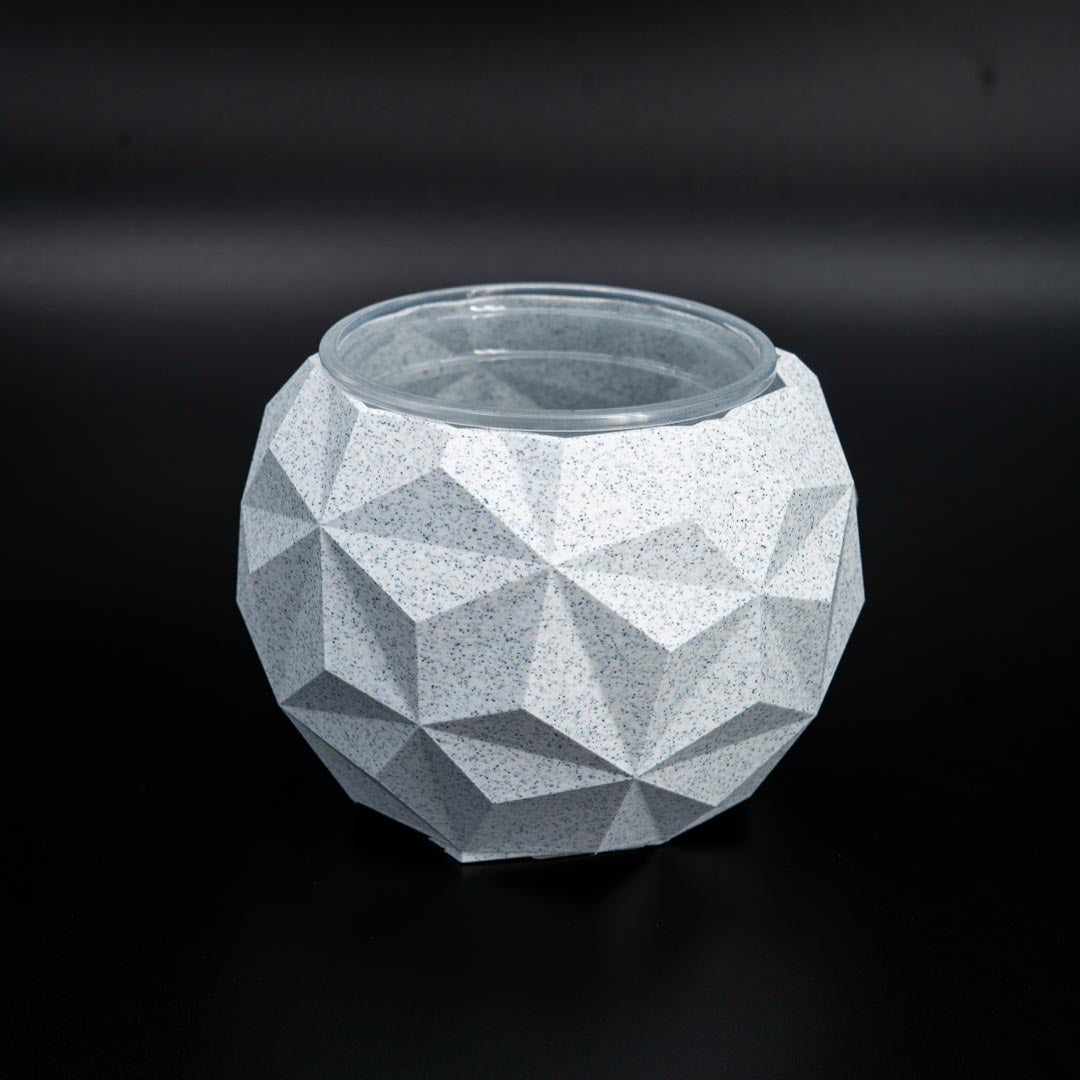 4in Geodesic Self-Watering Pot in Oreo Marble - Miyagi's Garden