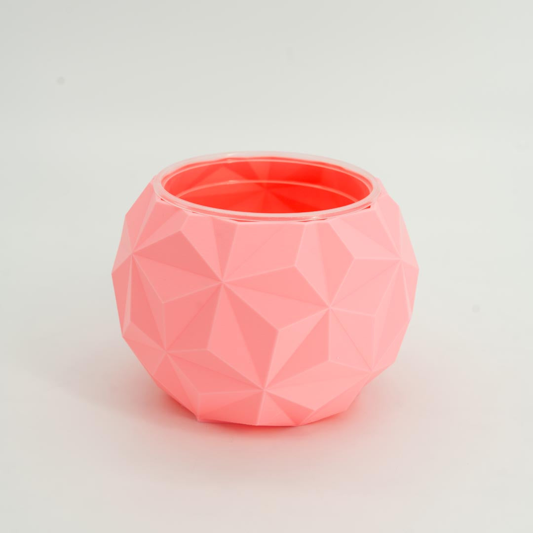 4in Geodesic Self-Watering Pot in Sakura Pink - Miyagi's Garden