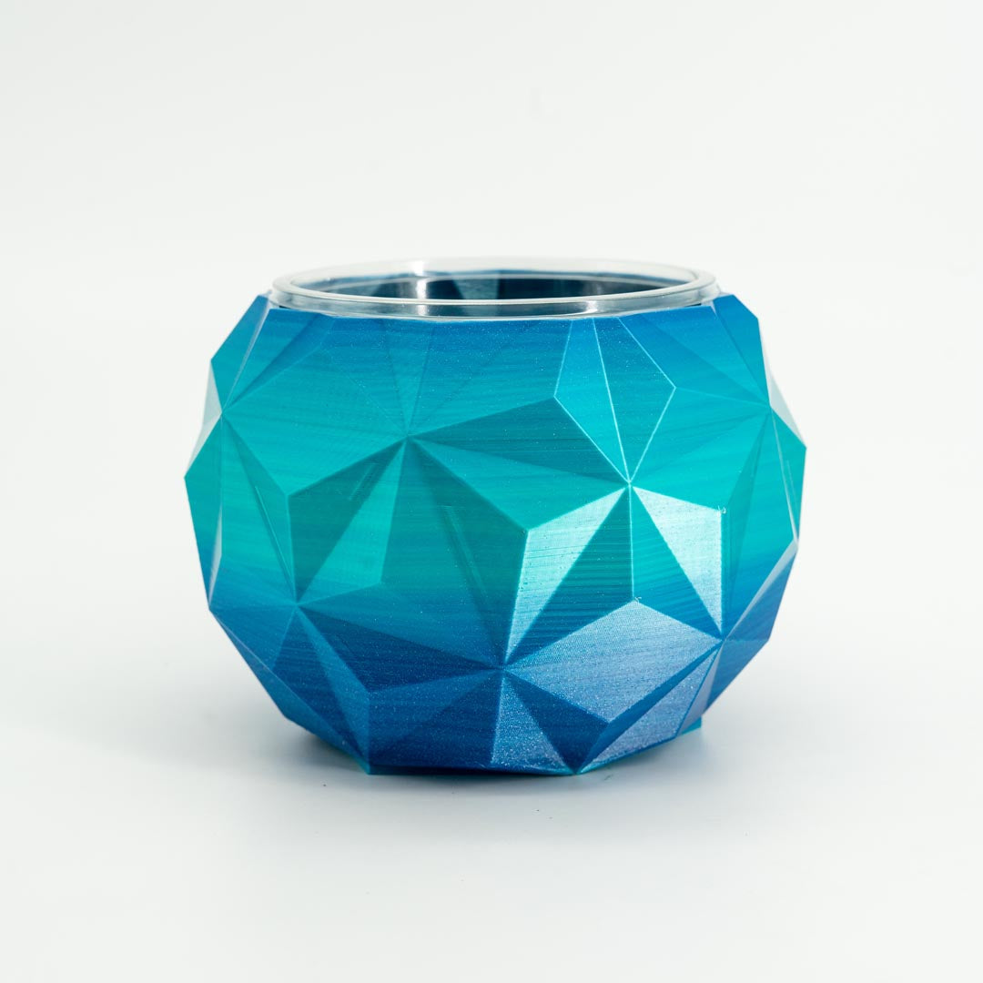 4in Geodesic Self-Watering Pot in Silk Azure Blue - Miyagi's Garden