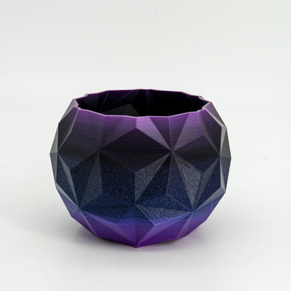 4in Geodesic Self-Watering Pot in Silk Black and Shiny Purple - Miyagi's Garden