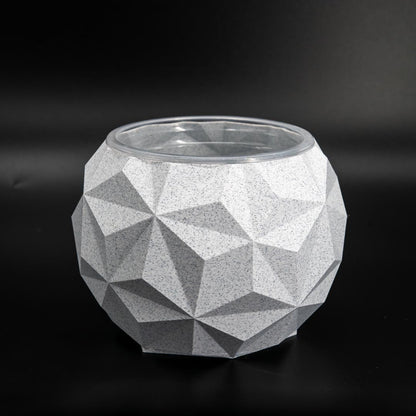 5in Geodesic Self-Watering Pot in Oreo Marble - Miyagi's Garden