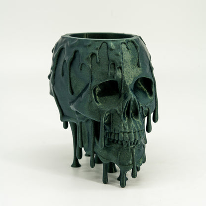 Melting Skull Planter in Galaxy Green - Miyagi's Garden
