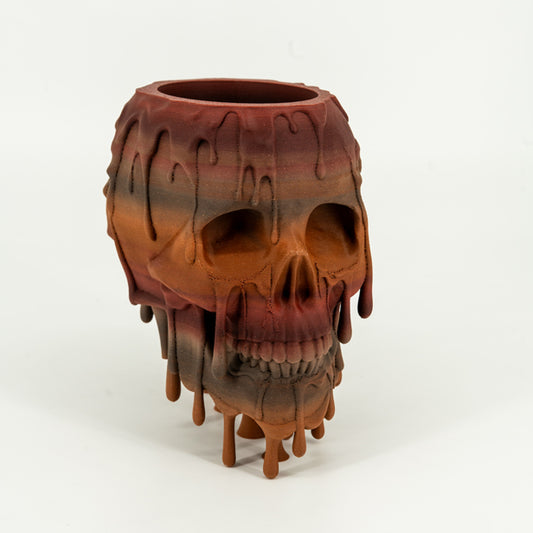 Melting Skull Planter in Tigerwood - Miyagi's Garden
