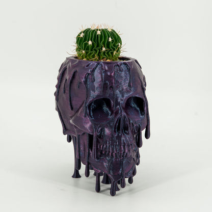 Melting Skull Planter in Galaxy Purple - Miyagi's Garden
