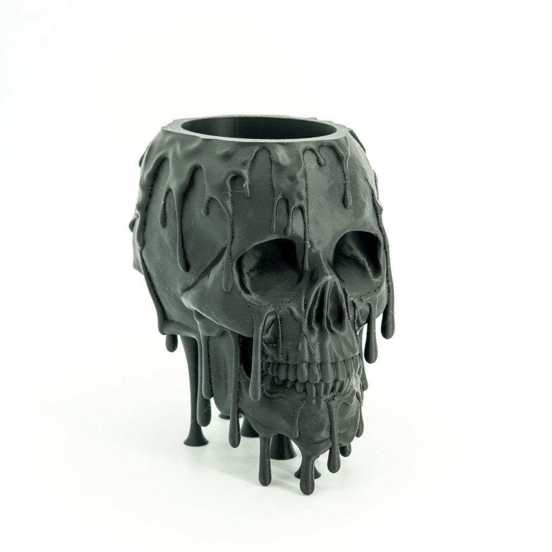 Melting Skull Planter in Satin Concrete Grey- Miyagi's Garden