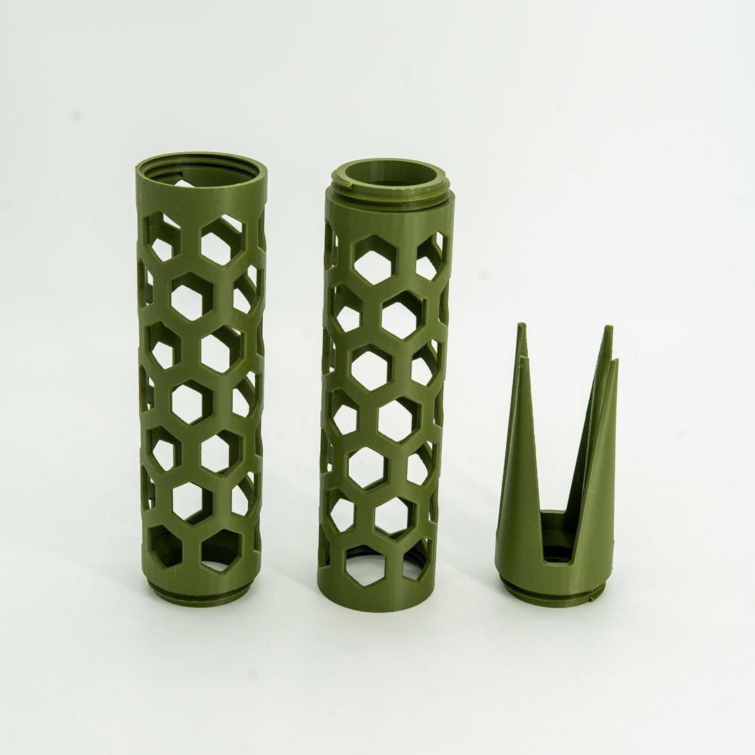 The Takumi Moss Pole 2.4in Open Design in Matte Olive Green - Miyagi's Garden